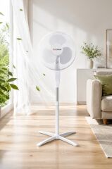 Vantilatör 3 Pervaneli 3 Kademeli Ayarlanabilir Ayaklı 16 Inc 55W Fan SF04 Beyaz