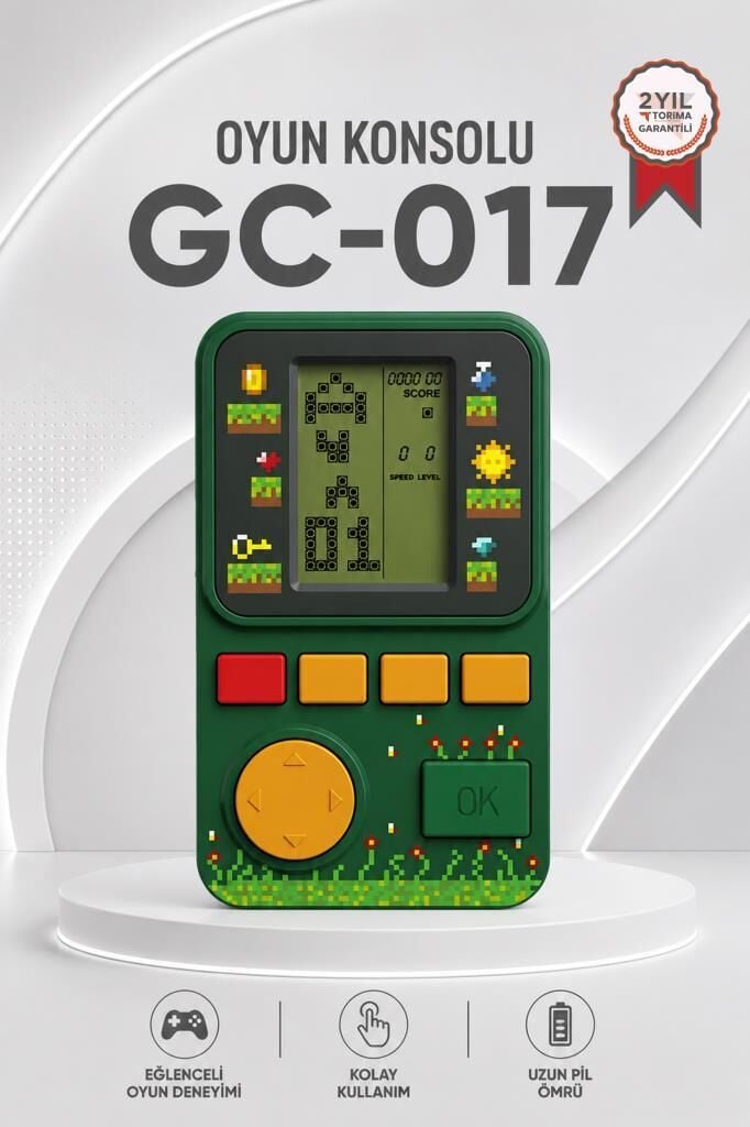 Oyun Kolu Atari Joystick Tetris Gameboy GC017 Yeşil