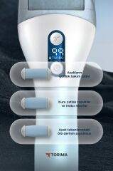 Torima BCM-1138T Beyaz LED Ekran Göstergeli Turbo Modlu Su Geçirmez Ayak Bakım Törpüsü