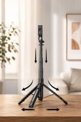 Tripod Çok Amaçlı Mıknatıslı Kumandalı 1.75 Cm Selfie Çubuğu TT02 Siyah