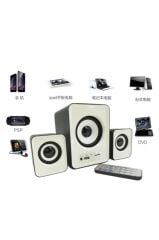 Bluetooth Hoparlör 3.5mm Jack Kablolu Bilgisayar Hoparlörü D23 Beyaz