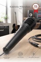 Kablolu Mikrofon 3M Jack Girişli Mikrofon M01 Siyah