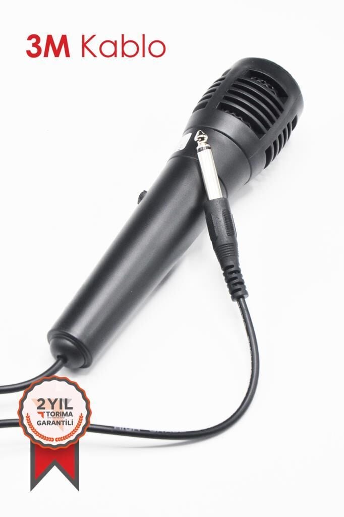 Kablolu Mikrofon 3M Jack Girişli Mikrofon M01 Siyah