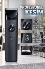 Xiaomi Saç Kesme Makinesi Titanyum Seramik Bıçaklı Şarjlı Profesyonel Saç Tıraş Makinesi Seti