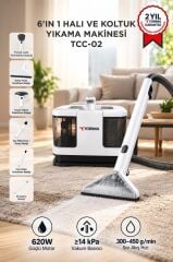 Halı ve Koltuk Yıkama Cam Temizleme 6IN1 Leke Çıkartma Makinesi TCC02 Beyaz