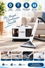 Halı ve Koltuk Yıkama Cam Temizleme 6IN1 Leke Çıkartma Makinesi TCC02 Beyaz