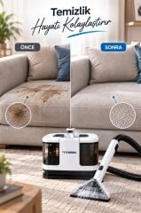 Halı ve Koltuk Yıkama Cam Temizleme 6IN1 Leke Çıkartma Makinesi TCC02 Beyaz