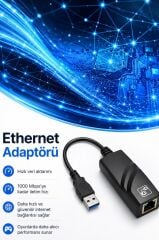 Ethernet Dönüştürücü USB 3.0 Çevirici Adaptörü YD74 Siyah