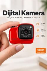 Torima Mini Dijital Kamera Selfie Video Vlog Kamerası Mini Anahtarlık 1080P CMR52 Kırmızı