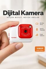 Mini Dijital Kamera Selfie Video Vlog Kamerası Mini Anahtarlık 1080P CMR52 Beyaz
