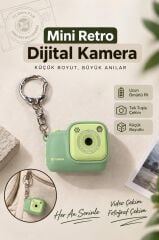 Mini Dijital Kamera Selfie Video Vlog Kamerası Mini Anahtarlık 1080P CMR52 Yeşil