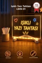 Led Işıklı Çizim ve Boyama Tahtası 7 Adet Kalem Hediyeli Neon Işıklı Eğitici Not Tahtası LWB01