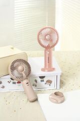 Torima F-28 Pembe Taşınabilir Şarj Edilebilir Mini El Fanı Ve Masa Fanı Soğutucu Pervane