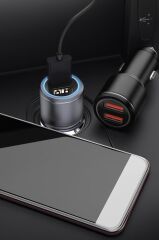 Torima C2 Siyah Tüm Araçlara Uyumlu Araba Çakmaklık USB ve TYPE-C Girişli Oto Şarj Aleti Soketi