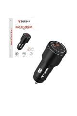 Torima C2 Siyah Tüm Araçlara Uyumlu Araba Çakmaklık USB ve TYPE-C Girişli Oto Şarj Aleti Soketi
