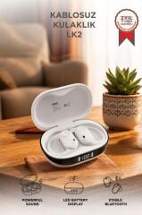 Lenovo Thinkplus Bluetooth Kulaklık Akıllı Dijital Göstergeli 5.4 Kablosuz Kulaklık LK2 Beyaz