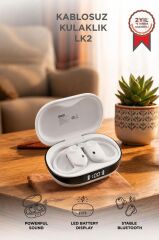 Lenovo Thinkplus Bluetooth Kulaklık Akıllı Dijital Göstergeli 5.4 Kablosuz Kulaklık LK2 Beyaz