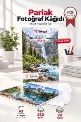 Fotoğraf Kağıdı A3 Glossy 260 Gr 30x42 20 Sayfa Parlak