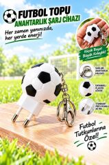 Torima Şarj Adaptörü Futbol Topu Görünümlü Anahtarlıklı 20W Hızlı Şarj Cihazı C41 Beyaz Siyah