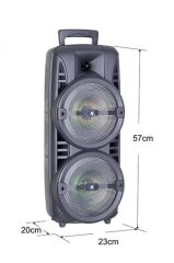 Bluetooth Hoparlör Mikrofonlu 8 INC Kablosuz Hoparlör KTS-1745 Siyah