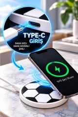 Torima Kablosuz Şarj Cihazı Futbol Topu Görünümlü 15W Hızlı Şarj Pad MC07 Beyaz