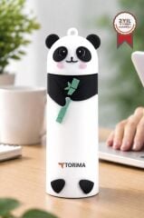 Mini Powerbank 5000 Mah Panda Tasarımlı Anahtarlıklı Taşınabilir Şarj Cihazı PB5000 Siyah Beyaz