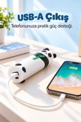 Torima Mini Powerbank 5000 Mah Panda Tasarımlı Anahtarlıklı Taşınabilir Şarj Cihazı PB5000 Siyah Beyaz