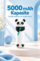 Torima Mini Powerbank 5000 Mah Panda Tasarımlı Anahtarlıklı Taşınabilir Şarj Cihazı PB5000 Siyah Beyaz