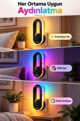 Torima Gece Lambası 180 Derece Hareketli Rgb Işıklı Akıllı Sensörlü Priz Tipi Lamba LW43 Siyah