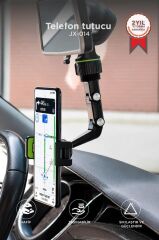 Telefon Tutucu 360 Derece Dönebilen Dikiz Aynası Oto Aksesuarları JX14 Siyah