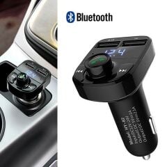 Torima X8 Fm Transmitter BT/USB/MP3/MicroSD Kart Çakmaklık Girişli Kablosuz Müzik Çalar Araç Kiti