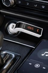 Bluetooth Araç Fm Transmitter Usb Girişli Android Ios Uyumlu CARG7 Beyaz