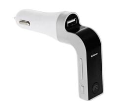 Bluetooth Araç Fm Transmitter Usb Girişli Android Ios Uyumlu CARG7 Beyaz