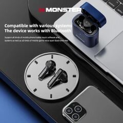 Bluetooth Kulaklık Kulak İçi Kablosuz Kulaklık Monster Airmars XKT03 Mavi