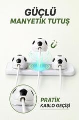 Torima Futbol Topu Figürlü Manyetik Kablo Düzenleyici CH01 Beyaz