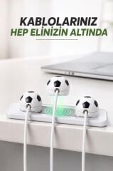 Futbol Topu Figürlü Manyetik Kablo Düzenleyici CH01 Beyaz