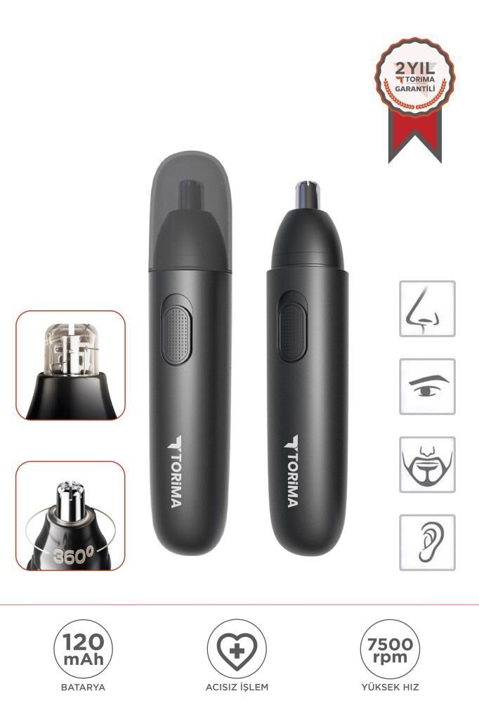 Torima GT-2220A Siyah Taşınabilir Elektrikli USB Şarj Edilebilir Burun Kılı Kesme Makinesi
