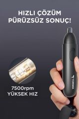 Burun Kılı Kesme Makinesi Taşınabilir Elektrikli USB Şarj Edilebilir GT-2220A Siyah