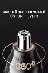 Burun Kılı Kesme Makinesi Taşınabilir Elektrikli USB Şarj Edilebilir GT-2220A Siyah
