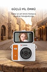 Torima Mini Dijital Kamera 2K Flip Ekranlı Selfie Video Vlog Kamerası CMR46 Turuncu