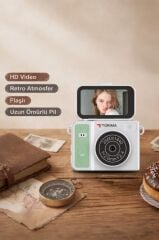 Torima Mini Dijital Kamera 2K Flip Ekranlı Selfie Video Vlog Kamerası CMR46 Yeşil