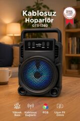 Bluetooth Hoparlör Wireless Extra Bass Speaker GTS-1360 Siyah