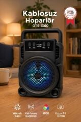 Bluetooth Hoparlör Wireless Extra Bass Speaker GTS-1360 Siyah