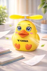 Şarjlı El Vantilatörü Sevimli Kuş Figürlü Mini Taşınabilir Fan F31 Sarı