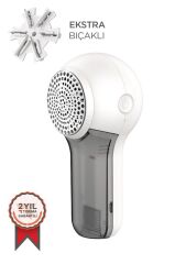 Tüy Temizleme Makinesi Exstra Bıçaklı Şarjlı Tiftik Temizleme Makinesi M23 Beyaz