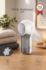 Tüy Temizleme Makinesi Exstra Bıçaklı Şarjlı Tiftik Temizleme Makinesi M23 Beyaz