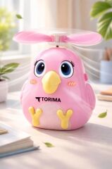 Şarjlı El Vantilatörü Sevimli Kuş Figürlü Mini Taşınabilir Fan F31 Pembe
