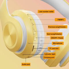 Torima P68 Bluetooth Kablosuz Stereo Kulaklık Sarı