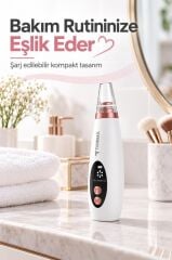 Torima Vakumlu Siyah Nokta Temizleme Aleti Akne Komedon Gözenek Bakımı Cilt Bakım Cihazı VR01 Beyaz