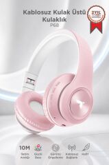 Bluetooth Kulaklık Kulak Üstü Kablosuz Stereo Kulaklık P68 Pembe